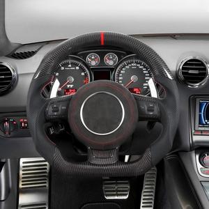 พวงมาลัยคาร์บอนไฟเบอร์แท้ ขายดี สำหรับรถยนต์ <span class=keywords><strong>Audi</strong></span> R8 <span class=keywords><strong>TT</strong></span> ปี 2010 <span class=keywords><strong>2012</strong></span> 2014 2015 สไตล์สปอร์ต ปรับแต่งสีได้ - Product Image 1