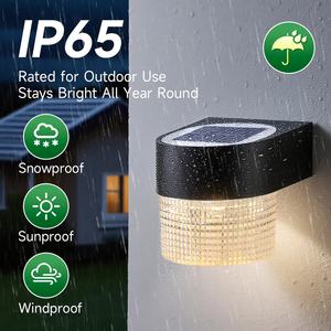 Lampu Dinding tenaga surya desain persegi, lampu dinding luar ruangan/lampu gerbang pemasangan mudah tahan air kualitas tinggi - Product Image 2