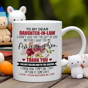 แก้วกาแฟเซรามิกขนาด11ออนซ์พร้อม "ลูกสะใภ้ที่รักของฉัน" ของขวัญคริสต์มาสที่มีตราสินค้าดี - Product Image 3