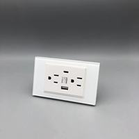 Interrupteur mural en verre trempé standard américain 118*72mm, prise électrique 110V 240V USB Type C Brésil Italie Canada Thaïlande