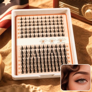 Extensions <span class=keywords><strong>de</strong></span> <span class=keywords><strong>cils</strong></span> individuelles en bouquets style Manga, noires, à pointes effilées, volume léger, pour pose DIY, kit <span class=keywords><strong>de</strong></span> bouquets <span class=keywords><strong>de</strong></span> <span class=keywords><strong>cils</strong></span> en gros - Product Image 1