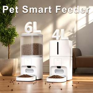 Distributeur automatique de nourriture pour chat avec caméra, personnalisé 4L/6L, contrôle intelligent Tuya, durable, en acier inoxydable et plastique, programmable, design moderne et attrayant - Product Image 2