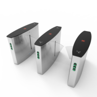 Barrière à battant automatique avec reconnaissance faciale RFID, contrôle d'accès, portillon de sécurité rapide en acier inoxydable, protection IP54 pour bureau