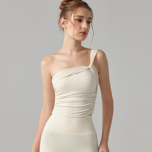 Femmes léger respirant Modal Yoga <span class=keywords><strong>gilet</strong></span> <span class=keywords><strong>Long</strong></span> Slim-Fit beauté dos entraînement sous-vêtements avant couleur unie pur désir Fitness - Product Image 3