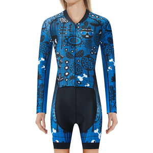Vêtements de vélo professionnels pour femmes, maillot de cyclisme à manches longues personnalisable, <span class=keywords><strong>combinaison</strong></span> moulante OEM pour le triathlon pour les professionnels - Product Image 2