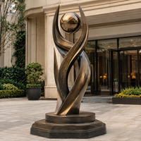 Trophée de basketball en bronze, sculpture artisanale en métal, patine antique, respectueux de l'environnement, monument sportif pour campus, stade, club et place publique