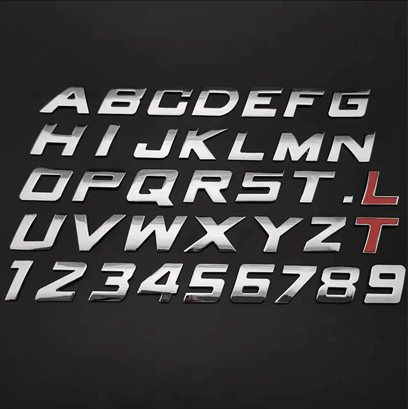 Großhandel Metall Diy Buchstaben Nummer Benutzer definierte Chrom Abs Kunststoff Auto Emblem von Auto Aufkleber Emblem Vip Mark
