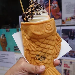 Approvazione del Ce elettrico a forma di pesce taiyaki cono gelato macchina per cialde sulle vendite