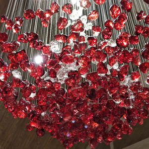 Lớn sang trọng thủy tinh pha lê dẫn đèn chùm đèn cho KTV không gian thương mại trung tâm kinh doanh thép không gỉ Acrylic dài cho biệt thự - Product Image 3