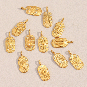 Set di ciondoli d'oro segno zodiacale Dreamidea | Ciondoli incisi ispirati all'<span class=keywords><strong>astrologia</strong></span> per gioielli personalizzati - Product Image 2