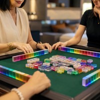 Jeu de Mahjong américain de 166 pièces, tuiles en acrylique arc-en-ciel à deux couches, jeu portable et durable pour la maison, les fêtes et les clubs