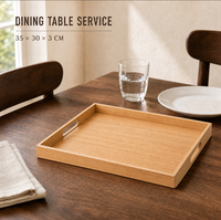 Plateau de service en bois massif, design moderne pour la cuisine et le salon, rangement portable pour boissons et vaisselle