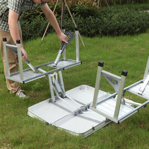 Table pliante portable réglable en aluminium pour l'extérieur, barbecue, camping, pique-nique, chaises de jardin pliantes - Product Image 2