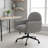 Chaise de bureau ergonomique moderne à dossier inclinable et rotatif à 360 degrés, avec revêtement en lin imperméable et système de liaison inclinable