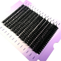 Cils synthétiques segmentés pour le commerce transfrontalier, faux cils à bouquets individuels, naturels, bouclés, épais, style européen, très demandés pour le DIY