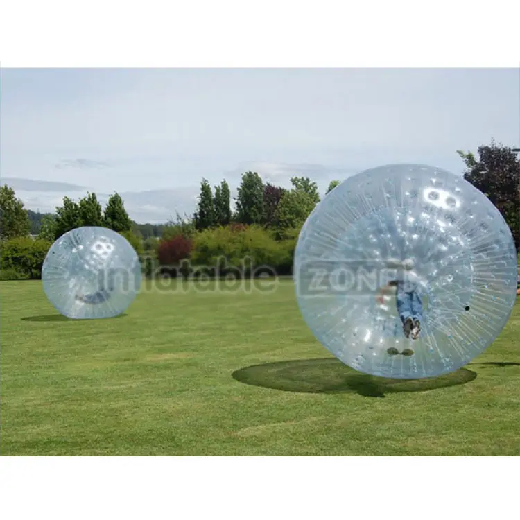 Person inside inflatable walking ball, Inflatable grass human zorb balls for zorb ramp