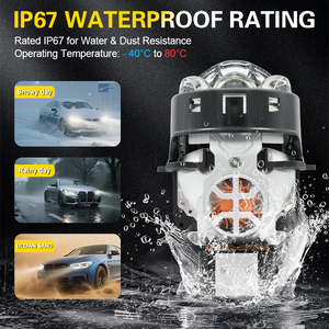 Lente de Proyector Bi-<span class=keywords><strong>LED</strong></span> de 3.0 Pulgadas con Triple Láser, 12V 6000K, Kit de Conversión de Faros <span class=keywords><strong>LED</strong></span> para Automóvil, Luz Automotriz de Alta Potencia - Product Image 2