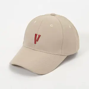 En çok satan spor kadın güneş koruyucu 5 Panel özel Logo saf pamuk 3d nakış mektup v-işaretli beyzbol şapkası