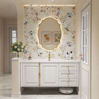 Meuble de salle de bain mural flottant moderne avec lavabo intégré