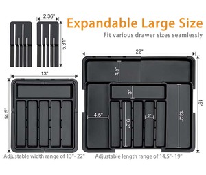 Mới Nhất Nâng Cấp Mở Rộng Lớn Nhà Bếp Ngăn Kéo Tổ Chức Đồ Dùng Tổ Chức Với 2 Có Thể Tháo Rời Con Dao Khối - Product Image 6