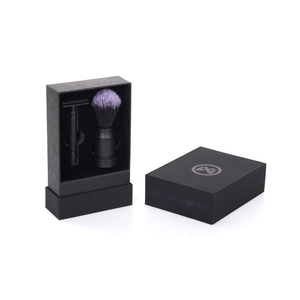 Boîte-cadeau de luxe personnalisée à tiroir coulissant en papier noir pour le kit de toilettage de la <span class=keywords><strong>barbe</strong></span> des hommes emballage de doublure en éponge stratifiée mate pour hommes - Product Image 3