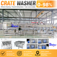 Machine à laver les caisses de palette pour les applications logistiques et d'entrepôt, machine à laver les caisses de type convoyeur pour les caisses et plateaux en plastique