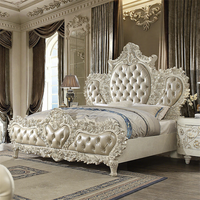 Ensemble de meubles de chambre à coucher traditionnels en bois massif italien royal, taille king, avec design écologique