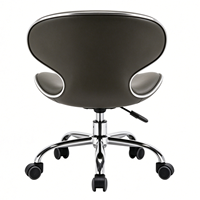 Chaise de bureau ergonomique pivotante à 360 degrés, moderne, rembourrée en PU, avec base en métal chromé, hauteur réglable, couleur personnalisable, multifonctionnelle