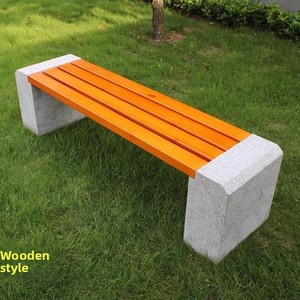 Modern Design Massief Houten Ijzeren Frame Waterbestendige Parkbank Lange Kruk Vierkante Stenen Stoel Voor Buitenpatio Villa Toepassing - Product Image 4