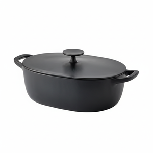 Cazuela de Metal de acero inoxidable con aislamiento de alta calidad Diseño liso Olla caliente negra mate con tapa Cazuelas de servicio premium - Product Image 1