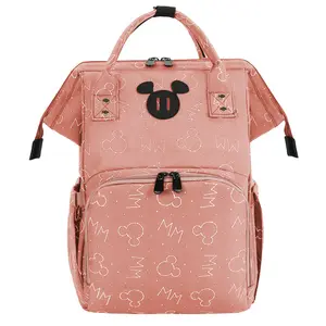 Amiqi 2023 sac de voyage en nylon Mickey Designer imperméable imprimé à la mode USA bébé fourre-tout maman sac à couches sacs à dos pour mère
