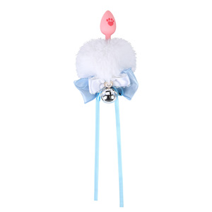 Pinces à cheveux en fausse fourrure blanche avec oreilles de chat, nœud et clochette, accessoires de cosplay pour femmes - Product Image 5