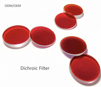 D25.4mm Anti-Green Red Dichroic Filter HR470-590nm HT620-700nm Optical Glass Optical Coating China Origin for Laser Equipment