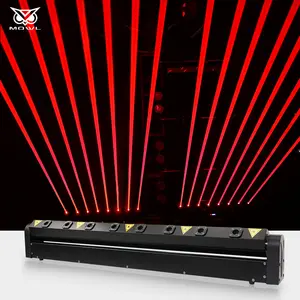 MOWL 8 눈 DMX 500mw 레이저 레드 바 이동 헤드 레이저 빛 DJ 디스코 나이트 클럽 이벤트 무대