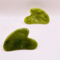 Outil facial Gua Sha en pierre naturelle avec logo personnalisé, jade vert, anti-âge, ensemble de soins de la peau avec boîte, professionnel, durable