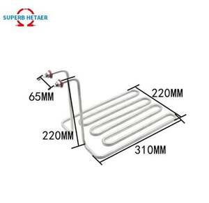 หม้อทอดสเตนเลสสี่เหลี่ยมอุตสาหกรรม4KW 3kW 2KW 1kW 220V อุปกรณ์ทำความร้อนแบบท่อแบน - Product Image 1