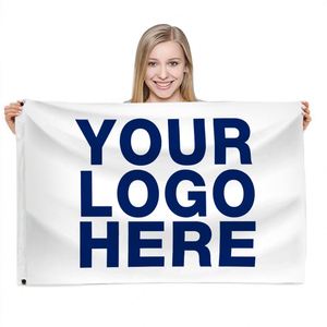 Drapeau personnalisé double face 3x5 pieds en polyester tricoté 100D, couleurs vives pour la publicité extérieure et les événements promotionnels - Product Image 1