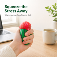 Balle anti-stress en forme de pastèque, noyau rouge qui sort, en matériau souple et élastique, pour le bureau et la réduction de l'anxiété