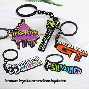 Regalo di affari promozionali personalizzare portachiavi in lega di metallo con lettere di smalto grazie ai regali del prodotto portachiavi personalizzati per le imprese - Product Image 2
