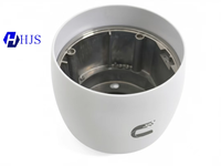 Carcasa de cámara CCTV de aluminio fundido a presión de precisión personalizada, mecanizado CNC, carcasa de cámara IP con recubrimiento de polvo blanco OEM.