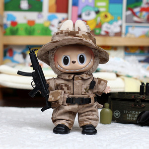 Vêtements pour poupée Labubu, uniforme camouflage style forces spéciales, taille universelle pour peluches de 1ère et 3ème génération - Product Image 1