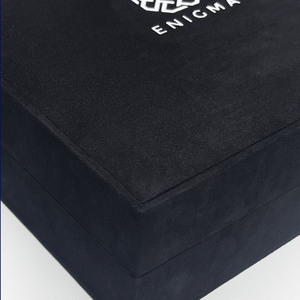 <b>Large</b> Black Suede Jewelry <b>Box</b> With Custom Logo Print black suede jewelry storage <b>box</b> handcrafted by skilled Thai artisans - Product Image 4