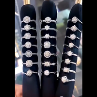 Messi 3 gün teslimat kadın hediye nişan düğün takısı stok 18k altın def moissanite yüzük satışa