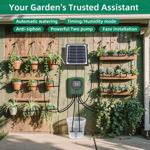 Système d'arrosage automatique intérieur solaire à double pompe, portée 30 m, pour 30 plantes en pot, avec minuterie programmable et entretien goutte à goutte automatique - Product Image 2