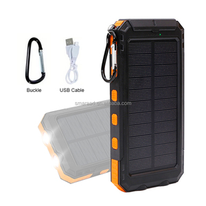 10000mAh Solar Powered IP67 Waterproof Dual <b>LED</b> <b>Flashlights</b> Portable Travel Camping Power Bank With 2 USB Ports JT-SF12000 10000 - Product Image 1