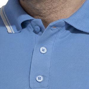 Polo de qualité de marque en tissu sans plis avec patte basse et col stable - Product Image 1
