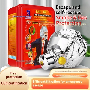 Masker Pemadam Kebakaran Bersertifikat 3C Tahan <span class=keywords><strong>Gas</strong></span> Tahan Asap Tahan Api untuk Rumah Tangga, Penginapan, Hotel, Sekolah, Supermarket, Respirator Kebakaran - Product Image 2