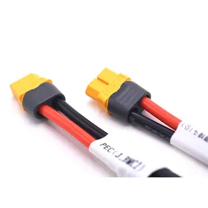 Battery pack connector cable XT60H-F female connector 2 ways 12awg silicone wire motory power supply cable assembly