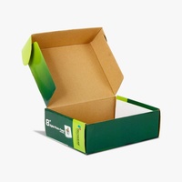 Carton d'expédition écologique en kraft avec motif végétal blanc et boîte d'expédition recyclable de qualité supérieure