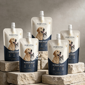 Sachet Doypack personnalisé 85g/100g avec bec verseur et fermeture éclair, stérilisable, pour bouillon de bœuf pour animaux, aliments humides pour chats et chiens, qualité alimentaire - Product Image 5